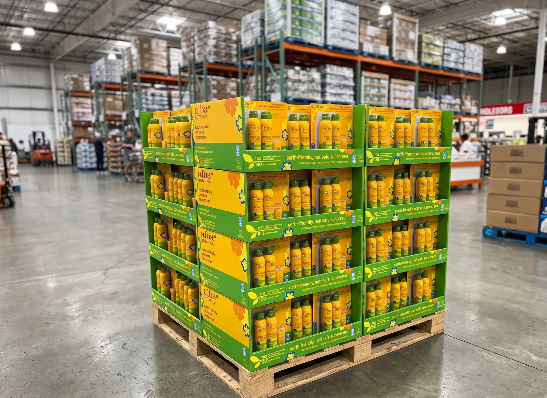 Mixed pallet of printed beverage shelf trays